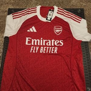 Adidas Red and White Slim Fit Jersey